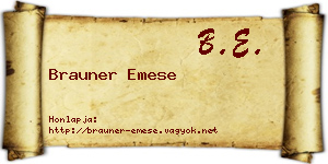 Brauner Emese névjegykártya